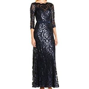 Tadashi Shoji Paillette Embroidered Lace ¾ Sleeve